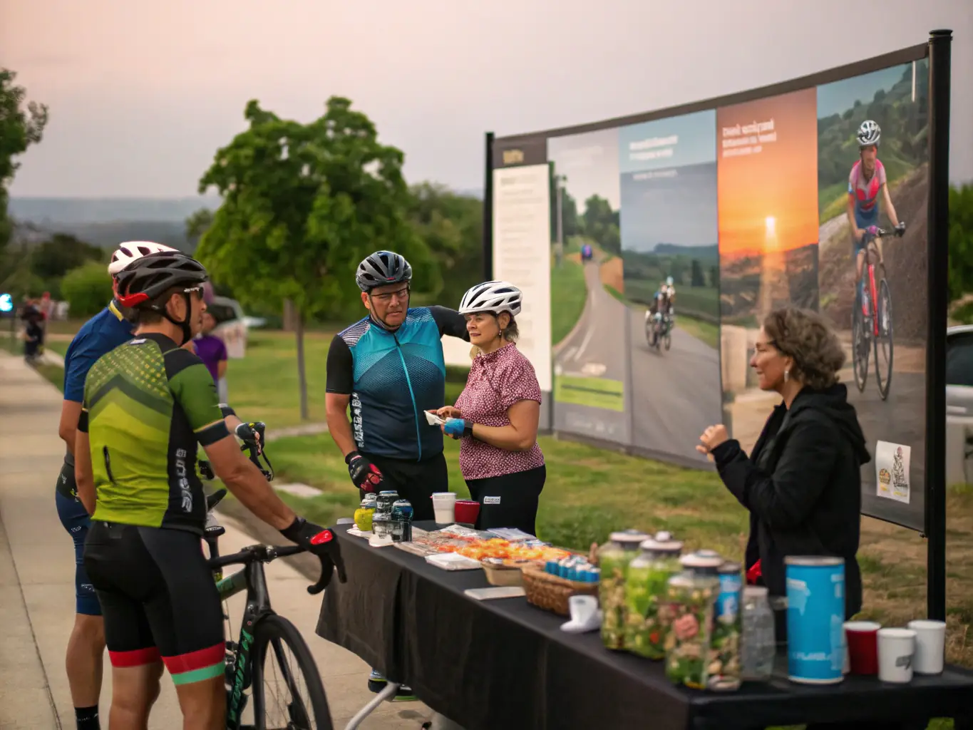 A photograph of ECVA members gathered at a local cycling event, highlighting the sense of community and shared passion for cycling.